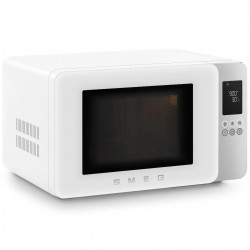SMEG Collezione MOC01WHMEU 4-in-1 mikrohullámú sütő grill funkcióval, 1900 W, 29 l, 18 program, lágy zárás, hangjelzés, LCD-kijelző, matt fehér