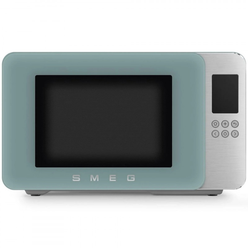 Φούρνος μικροκυμάτων με γκριλ 4 σε 1 SMEG Collezione MOC01EGMEU, 1900 W, 29 λίτρα, 18 προγράμματα, Ομαλό κλείσιμο, Ηχητική ειδοποίηση, Οθόνη LCD, Πράσινος