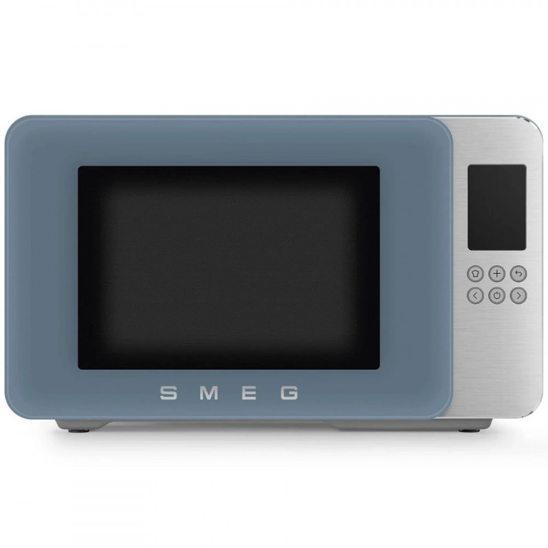 SMEG Collezione MOC01SBMEU 4-in-1 Microwave Oven with Grill, 1900 W, 29 L, 18 Programs, Soft-Close, Audible Alarm, LCD, Blue