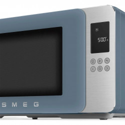 Φούρνος μικροκυμάτων με γκριλ 4 σε 1 SMEG Collezione MOC01SBMEU, 1900 W, 29 λίτρα, 18 προγράμματα, Ομαλό κλείσιμο, Ηχητική ειδοποίηση, Οθόνη LCD, Μπλε
