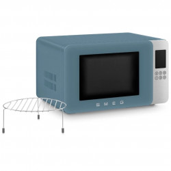 SMEG Collezione MOC01SBMEU 4-in-1 Microwave Oven with Grill, 1900 W, 29 L, 18 Programs, Soft-Close, Audible Alarm, LCD, Blue