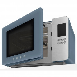 SMEG Collezione MOC01SBMEU 4-in-1 Microwave Oven with Grill, 1900 W, 29 L, 18 Programs, Soft-Close, Audible Alarm, LCD, Blue