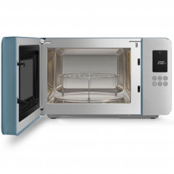 Микровълнова фурна с грил 4в1 SMEG Collezione MOC01SBMEU, 1900W, 29 л, 18 програми, Плавно затваряне, Звуков сигнал, LCD, Син
