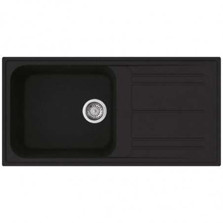 Νιπτήρας κουζίνας Smeg LZ150A2, 100 εκ., Ανθεκτικό στις γρατσουνιές υλικό, Εύκολος στον καθαρισμό, Μαύρος