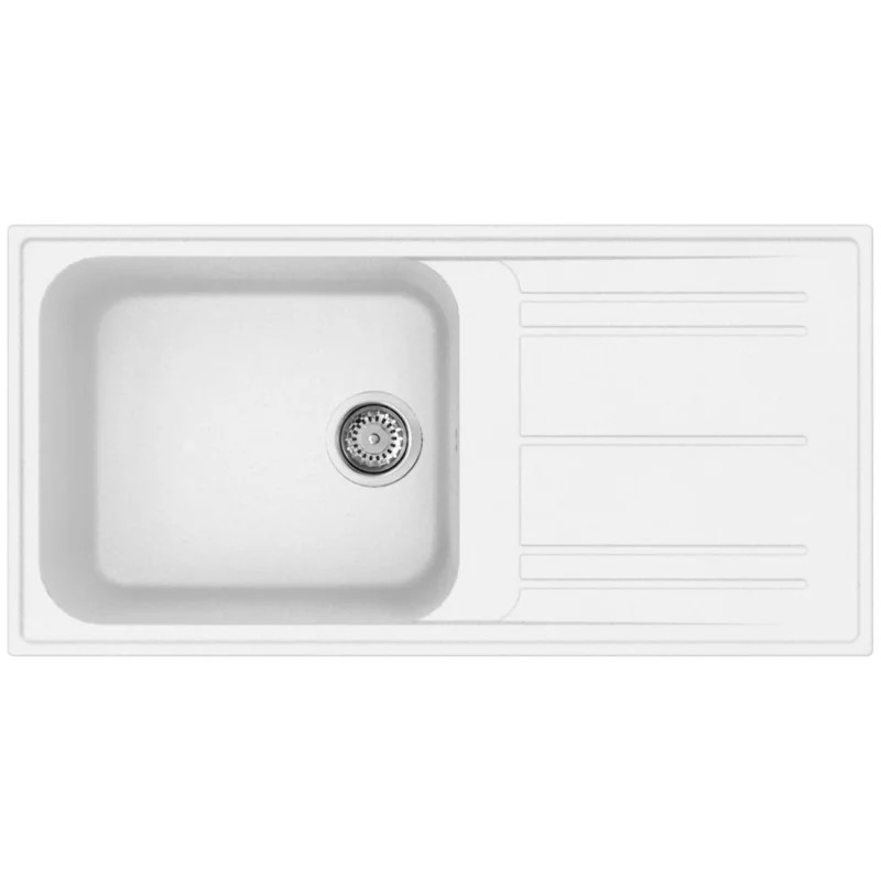 Νιπτήρας κουζίνας Smeg LZ150B, 100 εκ., Ανθεκτικό στις γρατσουνιές υλικό, Εύκολος στον καθαρισμό, Λευκό