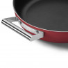 Ρηχή κατσαρόλα με καπάκι Smeg CKFD2811RDM, 28 εκ., 3,7 λίτρα, Αντικολλητική επίστρωση 3 στρωμάτων, Κατάλληλη για φούρνο έως 250 °C, Χωρίς PFAS, Κατάλληλη για επαγωγικές εστίες, Κόκκινη