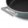 Smeg DPF2812EGM Shallow Saucepan with Lid, 28 cm, 4.3 L, Ceramic Nonstick Coating, Oven-Safe up to 250°C, PFAS-Free, Induction-Compatible, Emerald Green