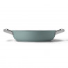 Oală puțin adâncă cu capac Smeg DPF2812EGM, 28 cm, 4,3 l, acoperire ceramică antiaderentă, potrivită pentru cuptor până la 250 °C, fără PFAS, compatibilă cu plitele cu inducție, verde smarald