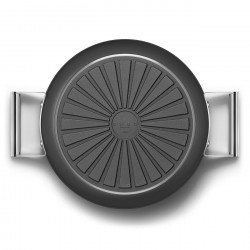 Ρηχή κατσαρόλα με καπάκι Smeg DPF2812BLM, 28 εκ., 4,3 λίτρα, κεραμική αντικολλητική επίστρωση, κατάλληλη για φούρνο έως 250 °C, χωρίς PFAS, κατάλληλη για επαγωγικές εστίες, μαύρη