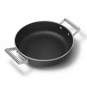 Smeg DPF2812BLM Shallow Saucepan with Lid, 28 cm, 4.3 L, Ceramic Nonstick Coating, Oven-Safe up to 250°C, PFAS-Free, Induction-Compatible, Black