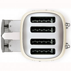 Prăjitor de pâine SMEG 50's Style TSF03CREU, 2000 W, 4 felii, 6 niveluri, Tava pentru firimituri, Cablu integrat, Oțel inoxidabil, Culoare crem