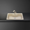Smeg LSEG860AV2 Kitchen Sink, 86 cm, Scratch-Resistant Material, Easy to Clean, Beige