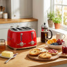 Prăjitor de pâine SMEG 50's Style TSF03RDEU, 2000 W, 4 felii, 6 niveluri, Tava pentru firimituri, Cablu integrat, Oțel inoxidabil, Roșu