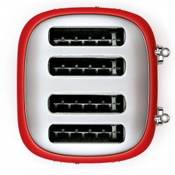 Prăjitor de pâine SMEG 50's Style TSF03RDEU, 2000 W, 4 felii, 6 niveluri, Tava pentru firimituri, Cablu integrat, Oțel inoxidabil, Roșu