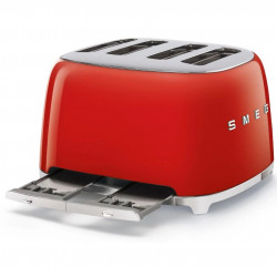 Prăjitor de pâine SMEG 50's Style TSF03RDEU, 2000 W, 4 felii, 6 niveluri, Tava pentru firimituri, Cablu integrat, Oțel inoxidabil, Roșu