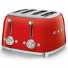 SMEG 50's Style TSF03RDEU Toaster, 2000W, 4-slice, 6 settings, Crumb tray, Retractable cord, Stainless steel, Red