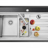 Мелница за хранителни отпадъци/Прасе Smeg KITFD050, 375 W, 0.75 HP, За мивки със сифон 9 см, Антикорозионна защита, Черен/Инокс