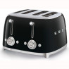 Prăjitor de pâine SMEG 50's Style TSF03BLEU, 2000 W, 4 felii, 6 niveluri, Tava pentru firimituri, Cablu integrat, Oțel inoxidabil, Negru