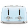 SMEG 50's Style TSF03PBEU Toaster, 2000W, 4-slice, 6 settings, Crumb tray, Retractable cord, Stainless steel, Blue