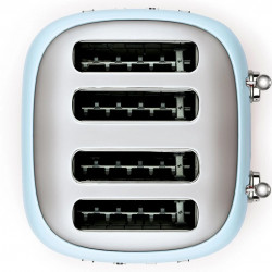 Prăjitor de pâine SMEG 50's Style TSF03PBEU, 2000 W, 4 felii, 6 niveluri, Tava pentru firimituri, Cablu integrat, Oțel inoxidabil, Albastru