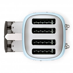 Prăjitor de pâine SMEG 50's Style TSF03PBEU, 2000 W, 4 felii, 6 niveluri, Tava pentru firimituri, Cablu integrat, Oțel inoxidabil, Albastru