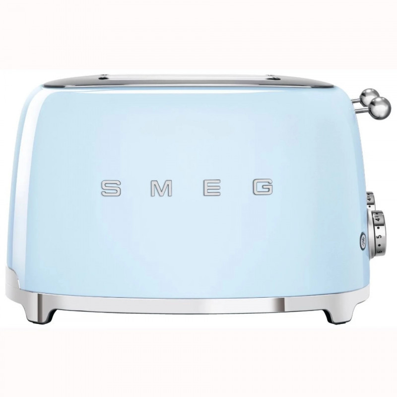 Тостер за хляб SMEG 50's Style TSF03PBEU, 2000W, 4 филии, 6 нива, Тавичка за трохи, Вграден кабел, Неръждаема стомана, Син