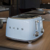 Prăjitor de pâine SMEG 50's Style TSF03PBEU, 2000 W, 4 felii, 6 niveluri, Tava pentru firimituri, Cablu integrat, Oțel inoxidabil, Albastru