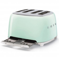 Prăjitor de pâine SMEG 50's Style TSF03PGEU, 2000 W, 4 felii, 6 niveluri, Tava pentru firimituri, Cablu integrat, Oțel inoxidabil, Verde