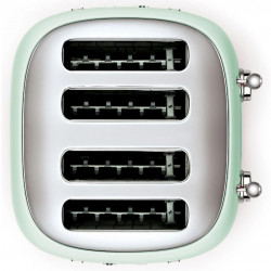 Тостер за хляб SMEG 50's Style TSF03PGEU, 2000W, 4 филии, 6 нива, Тавичка за трохи, Вграден кабел, Неръждаема стомана, Зелен