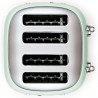 SMEG 50's Style TSF03PGEU Toaster, 2000W, 4-slice, 6 settings, Crumb tray, Retractable cord, Stainless steel, Green