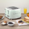 Prăjitor de pâine SMEG 50's Style TSF03PGEU, 2000 W, 4 felii, 6 niveluri, Tava pentru firimituri, Cablu integrat, Oțel inoxidabil, Verde