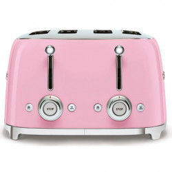 SMEG 50's Style TSF03PKEU Toaster, 2000W, 4-slice, 6 settings, Crumb tray, Retractable cord, Stainless steel, Pink