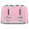 SMEG 50's Style TSF03PKEU Toaster, 2000W, 4-slice, 6 settings, Crumb tray, Retractable cord, Stainless steel, Pink