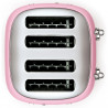 Τοστιέρα SMEG 50's Style TSF03PKEU, 2000 W, 4 φέτες, 6 επίπεδα, Δίσκος για ψίχουλα, Ενσωματωμένο καλώδιο, Ανοξείδωτο ατσάλι, Ροζ