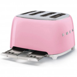 Тостер за хляб SMEG 50's Style TSF03PKEU, 2000W, 4 филии, 6 нива, Тавичка за трохи, Вграден кабел, Неръждаема стомана, Розов