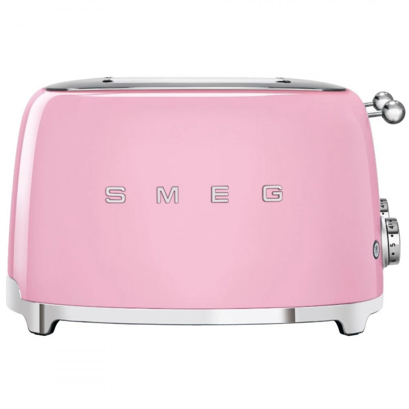 Prăjitor de pâine SMEG 50's Style TSF03PKEU, 2000 W, 4 felii, 6 niveluri, Tava pentru firimituri, Cablu integrat, Oțel inoxidabil, Roz