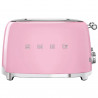 Тостер за хляб SMEG 50's Style TSF03PKEU, 2000W, 4 филии, 6 нива, Тавичка за трохи, Вграден кабел, Неръждаема стомана, Розов