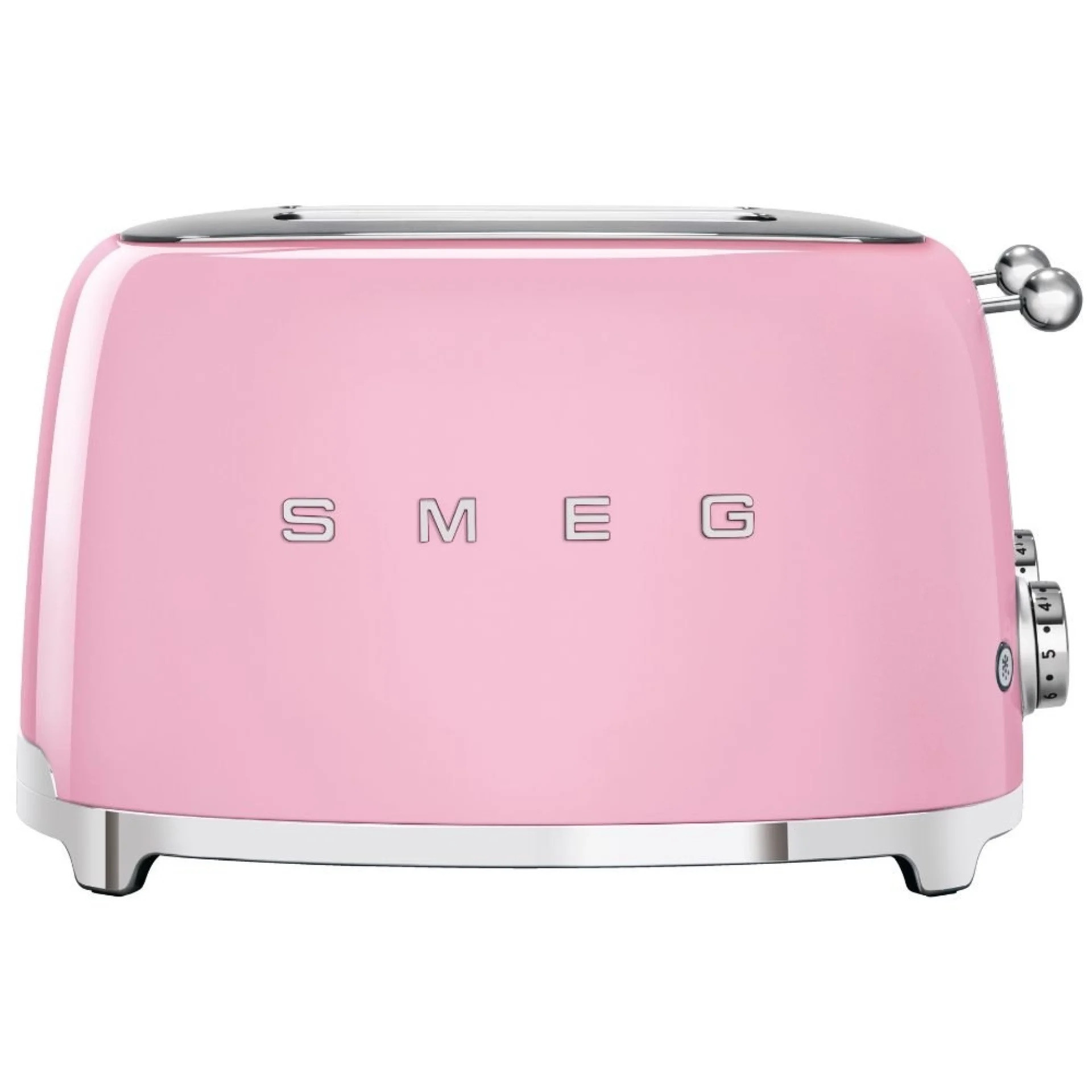 Prăjitor de pâine SMEG 50's Style TSF03PKEU, 2000 W, 4 felii, 6 niveluri, Tava pentru firimituri, Cablu integrat, Oțel inoxidabil, Roz