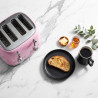 Τοστιέρα SMEG 50's Style TSF03PKEU, 2000 W, 4 φέτες, 6 επίπεδα, Δίσκος για ψίχουλα, Ενσωματωμένο καλώδιο, Ανοξείδωτο ατσάλι, Ροζ