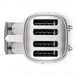Prăjitor de pâine SMEG 50's Style TSF03SSEU, 2000 W, 4 felii, 6 niveluri, Tava pentru firimituri, Cablu integrat, Oțel inoxidabil, Argintiu