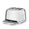 Prăjitor de pâine SMEG 50's Style TSF03SSEU, 2000 W, 4 felii, 6 niveluri, Tava pentru firimituri, Cablu integrat, Oțel inoxidabil, Argintiu