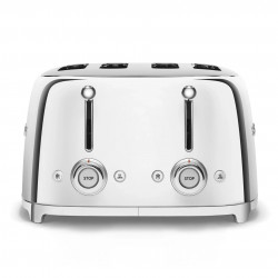 SMEG 50's Style TSF03SSEU Toaster, 2000W, 4-slice, 6 settings, Crumb tray, Retractable cord, Stainless steel, Silver