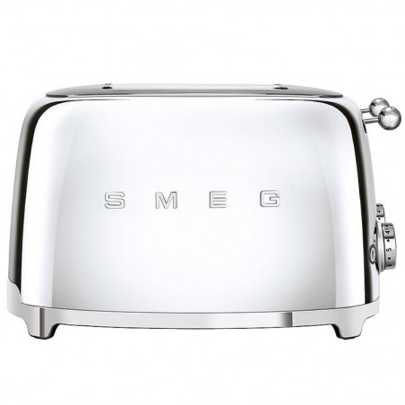 Тостер за хляб SMEG 50's Style TSF03SSEU, 2000W, 4 филии, 6 нива, Тавичка за трохи, Вграден кабел, Неръждаема стомана, Сребрист