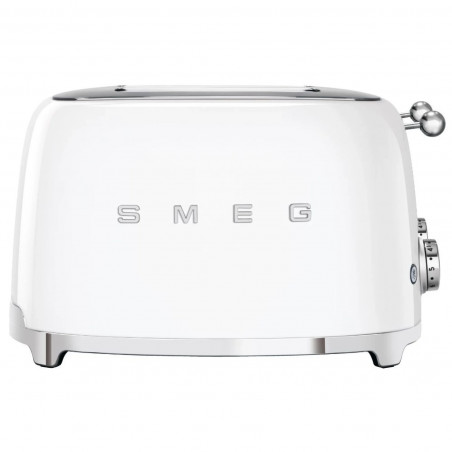 Τοστιέρα SMEG 50's Style TSF03WHEU, 2000 W, 4 φέτες, 6 επίπεδα, Δίσκος για ψίχουλα, Ενσωματωμένο καλώδιο, Ανοξείδωτο ατσάλι, Λευκό