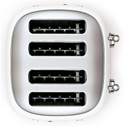 Prăjitor de pâine SMEG 50's Style TSF03WHEU, 2000 W, 4 felii, 6 niveluri, Tava pentru firimituri, Cablu integrat, Oțel inoxidabil, Alb