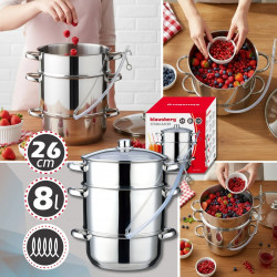 Klausberg KB 9032 Juicer, 28 cm, 8 liters, 4 pieces, Induction, Stainless Steel