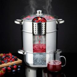 Klausberg KB 9032 Juicer, 28 cm, 8 liters, 4 pieces, Induction, Stainless Steel
