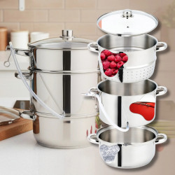Klausberg KB 9032 Juicer, 28 cm, 8 liters, 4 pieces, Induction, Stainless Steel