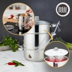 Klausberg KB 9032 Juicer, 28 cm, 8 liters, 4 pieces, Induction, Stainless Steel