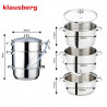 Klausberg KB 9032 Juicer, 28 cm, 8 liters, 4 pieces, Induction, Stainless Steel